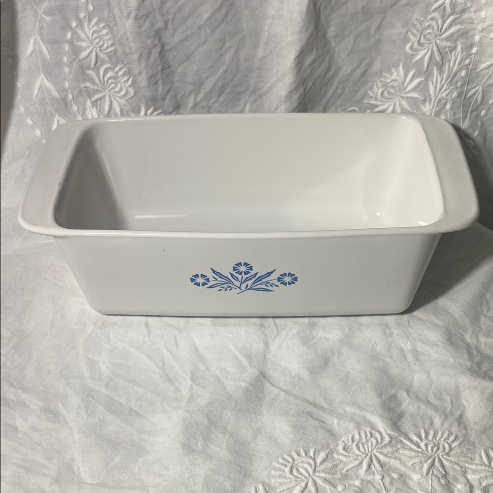 Corningware Cornflower White and Blue  Loaf Pan P315B 9x5x3